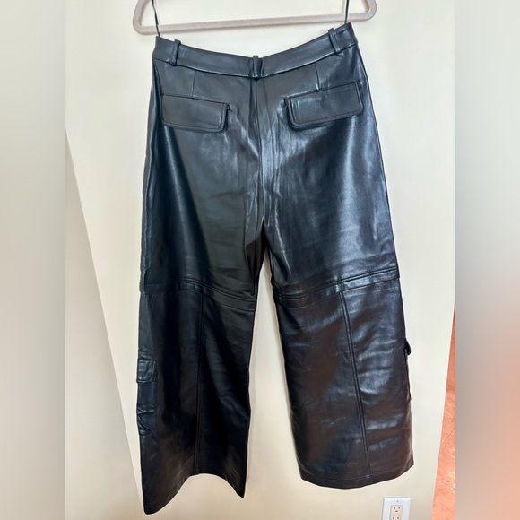 Amanda Uprichard - Lucas Faux Leather Low Rise Cargo Pants - Black Sz M - NWOT - Picture 6 of 6